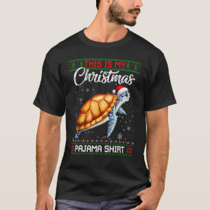 Camiseta Esta es mi Navidad Pajama Turtle Santa Ugly Xmas