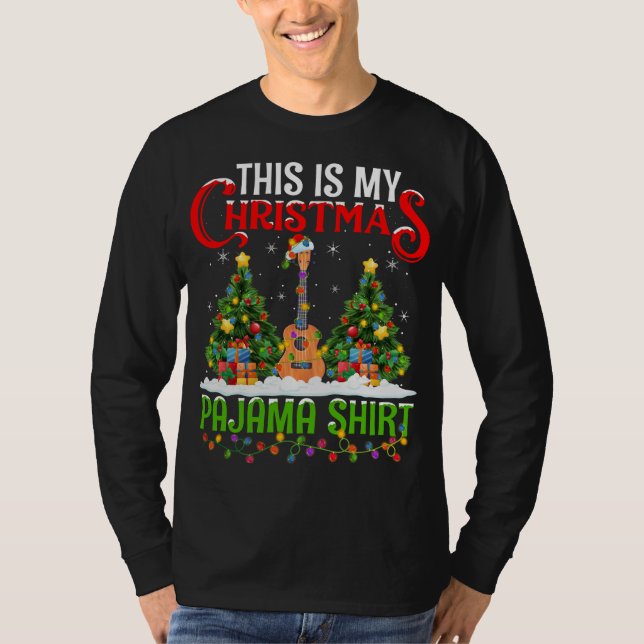 Camiseta Esta es mi Navidad Pajama Ukulele Music Christma (Anverso)