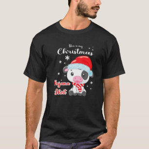 Camiseta Esta es mi Navidad Pajama Xmas Cute Kawaii Cow