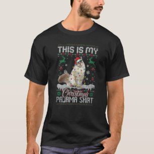 Camiseta Esta Es Mi Pijama De Navidad Gato Siberiano Navida