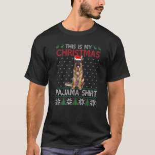 Camiseta Esta Es Mi Pijama De Navidad Pastor Alemán Luz