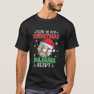 Camiseta Esta es mi vida de Navidades Pajama Baseball Santa