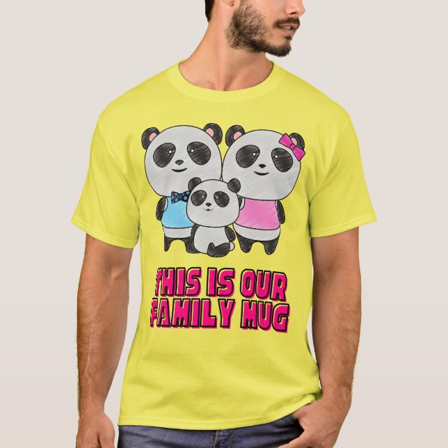 Camiseta Esta es nuestra familia, Panda Family Huddle, Cute (Anverso)