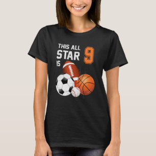 Camiseta Esta Estrella Es Un Niño De 9 Años Noveno Cumpleañ