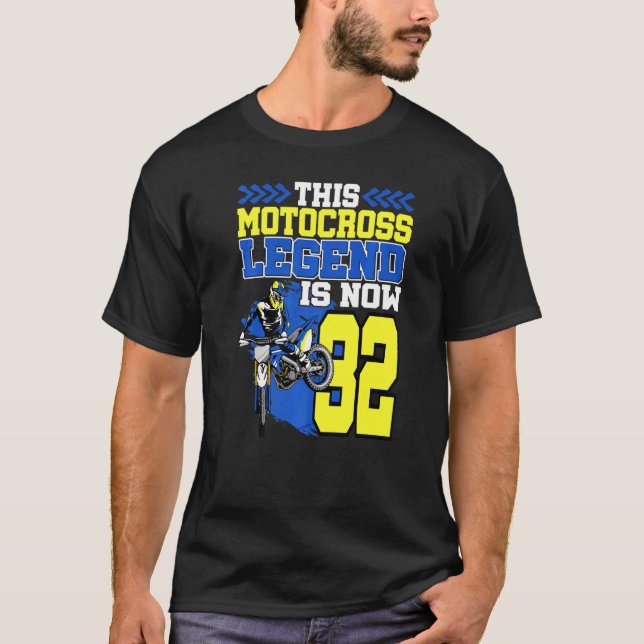 Camiseta Esta Leyenda De Motocross Ahora Es 32 Motocicleta  (Anverso)
