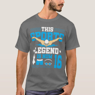 Camiseta Esta leyenda deportiva ahora tiene 16 años nadando