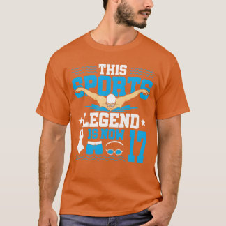 Camiseta Esta leyenda deportiva ahora tiene 17 años nadando