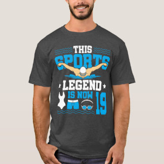 Camiseta Esta leyenda deportiva ahora tiene 19 nadando 19 a
