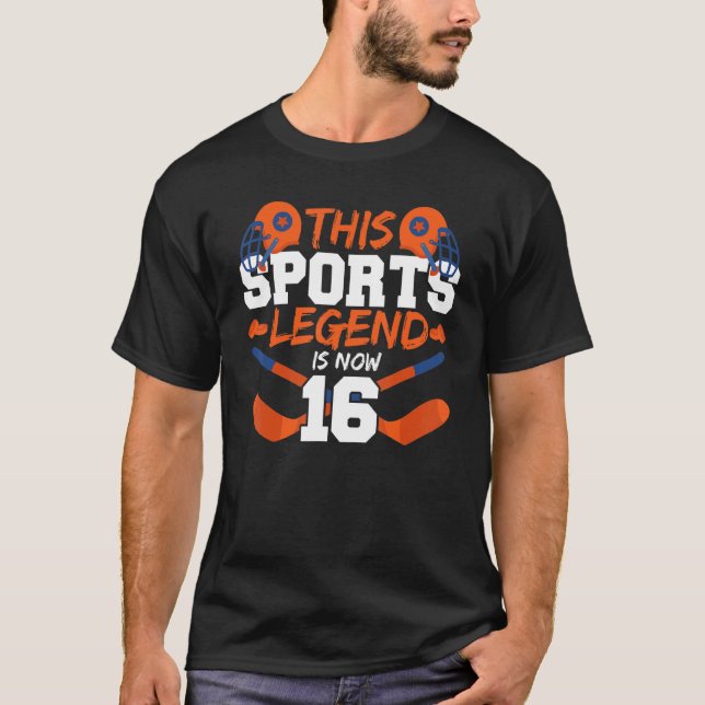 Camiseta Esta leyenda deportiva es ahora 16 partidos de hoc (Anverso)