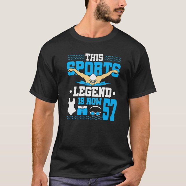 Camiseta Esta Leyenda Deportiva Es Ahora 57 Natación 57º Na (Anverso)