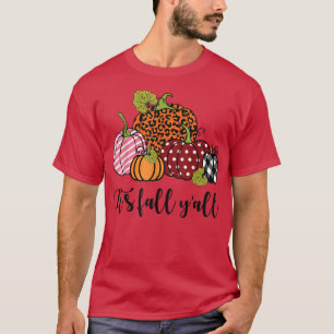 Camiseta Está llena Yall Happy Fall Otoño Leopard Pumpkin C