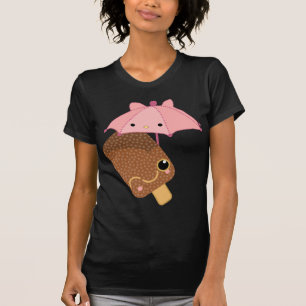 Camiseta está lloviendo el helado de chocolate