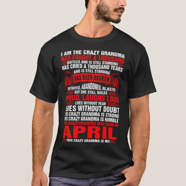 Camiseta Esta Loca Abuela Nació En Abril. (Anverso)