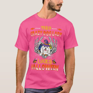 Camiseta Esta loca dama de perro maltesa ama Halloween