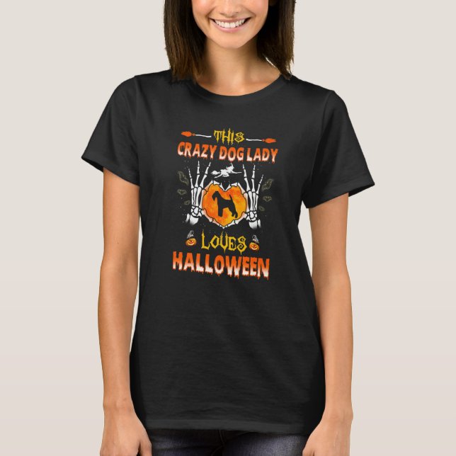 Camiseta Esta loca perra Lady Lakeland ama a Halloween Cost (Anverso)