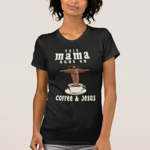 Camiseta Esta mamá corre en el café y Jesús