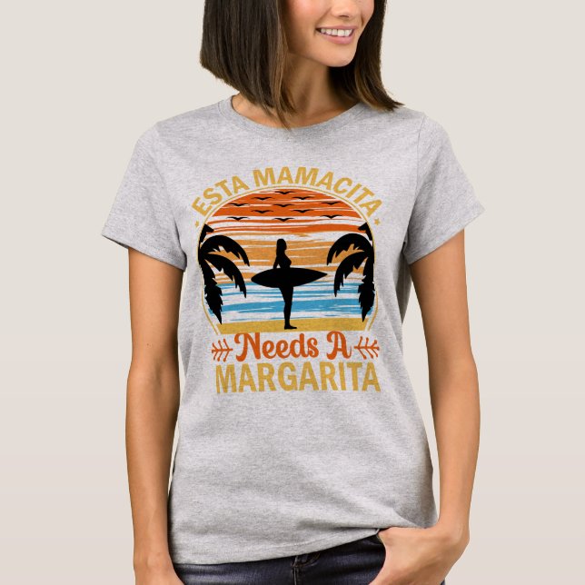 Camiseta Esta Mamacita necesita una playa de Margarita (Anverso)