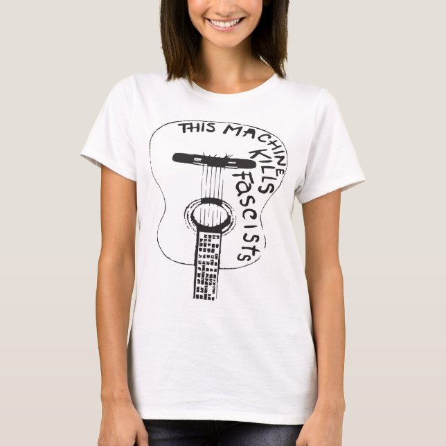 Camiseta Esta máquina mata a los fascistas Woody Guthrie (Anverso)