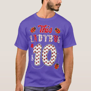 Camiseta Esta mariquita es 10 años 10 Chica de cumpleaños