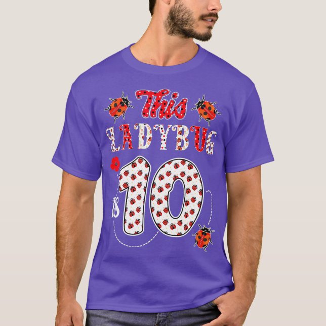 Camiseta Esta mariquita es 10 años 10 Chica de cumpleaños (Anverso)