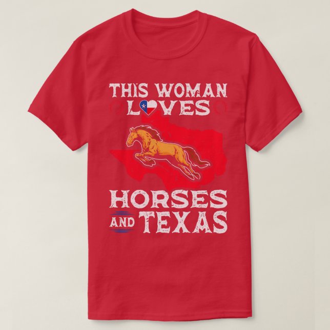 Camiseta Esta mujer ama a los caballos Texas (Diseño del anverso)