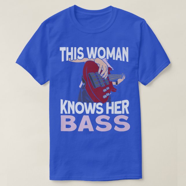 Camiseta Esta mujer conoce a su músico de trasero Bass Gui (Diseño del anverso)