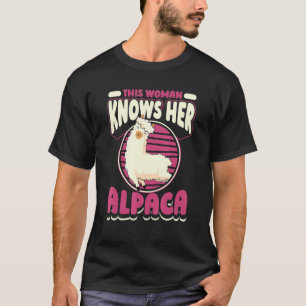 Camiseta Esta mujer conoce su Alpaca Lama Pako Huacaya Alpa
