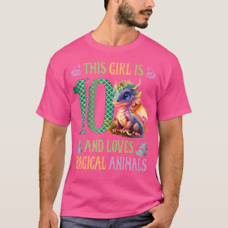Camiseta Esta niña tiene 10 años y ama los animales mágicos
