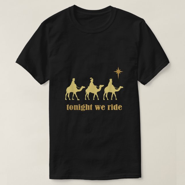 Camiseta Esta Noche Viajamos En Navidades 3 Hombres Sabios  (Diseño del anverso)