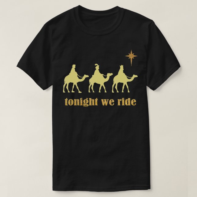 Camiseta Esta Noche Viajamos En Navidades 3 Hombres Sabios  (Diseño del anverso)