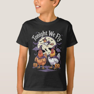 Camiseta Esta Noche Volamos A Halloween Funny Chickens Roos