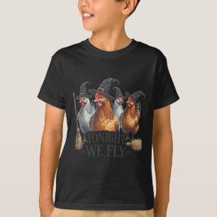 Camiseta Esta Noche Volamos Gracioso Pollo Brujero Hallowee