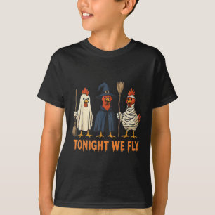 Camiseta Esta Noche Volamos Graciosos Chicken Halloween Hal