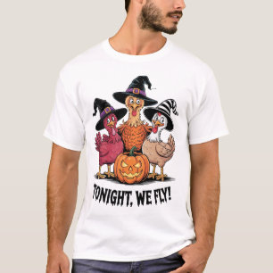 Camiseta Esta Noche Volamos Graciosos Pollos Tocantes Tempo
