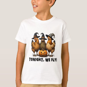 Camiseta Esta Noche Volamos Halloween Pollos Granjeros Anim