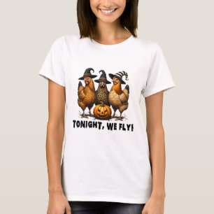 Camiseta Esta Noche Volamos Halloween Pollos Granjeros Anim