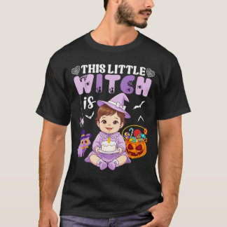 Camiseta Esta pequeña bruja cumple 1 año de cumpleaños de H