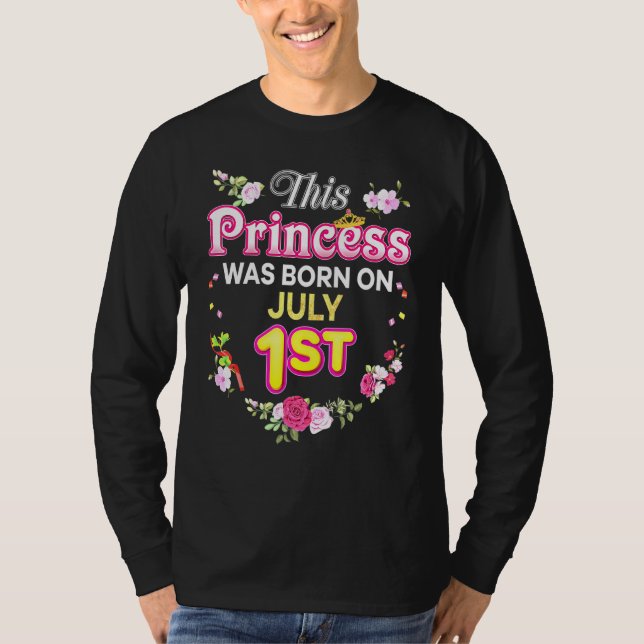 Camiseta Esta princesa nació el 1 de julio de 2014 (Anverso)