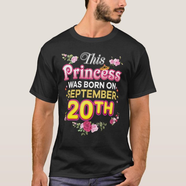 Camiseta Esta princesa nació el 20 de septiembre 20 Happy (Anverso)
