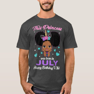 Camiseta Esta Princesa Nació En Julio Chicas Negros Cute Bi