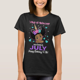 Camiseta Esta Princesa Nació En Julio Chicas Negros Niños B