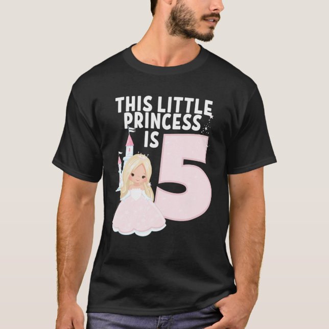 Camiseta Esta Princesa Pequeña Es 5 Años Fiesta 5 Años (Anverso)