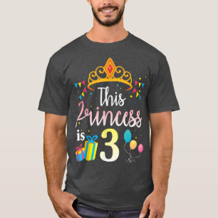 Camiseta Esta princesa tiene 3 años, feliz cumpleaños herma