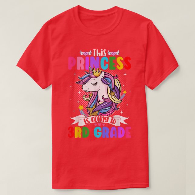 Camiseta Esta Princesa Va A Unicornio De 3er Grado (Diseño del anverso)