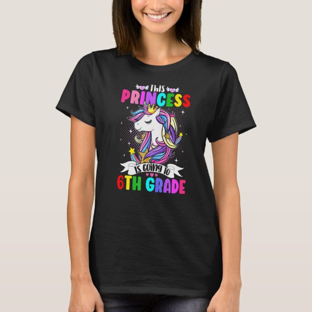 Camiseta Esta princesa va a Unicornio de sexto grado (Anverso)