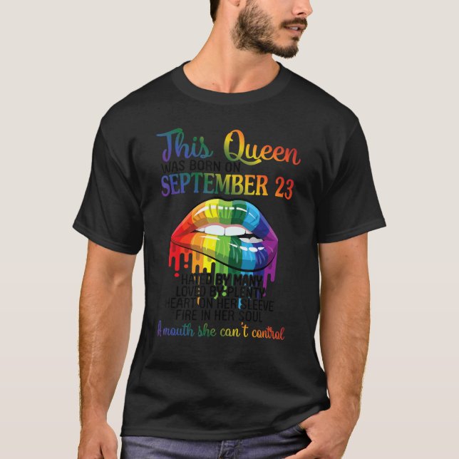 Camiseta Esta Reina nació el 23 de setiembre de Odiar Ca de (Anverso)