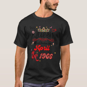 Camiseta Esta Reina nació en abril de 1966 cumpleaños W