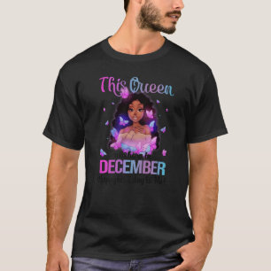 Camiseta Esta Reina Nació En Diciembre El Chica Afro Negro 