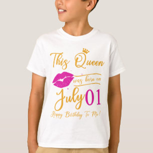 Camiseta Esta Reina Nació En Julio Feliz Cumpleaños Para 