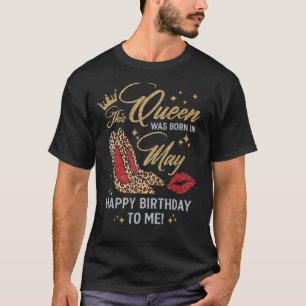 Camiseta Esta Reina Nació En Mayo De Nacimiento Leopard Hig